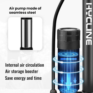 Hycline Gauge Booster Bike Pump