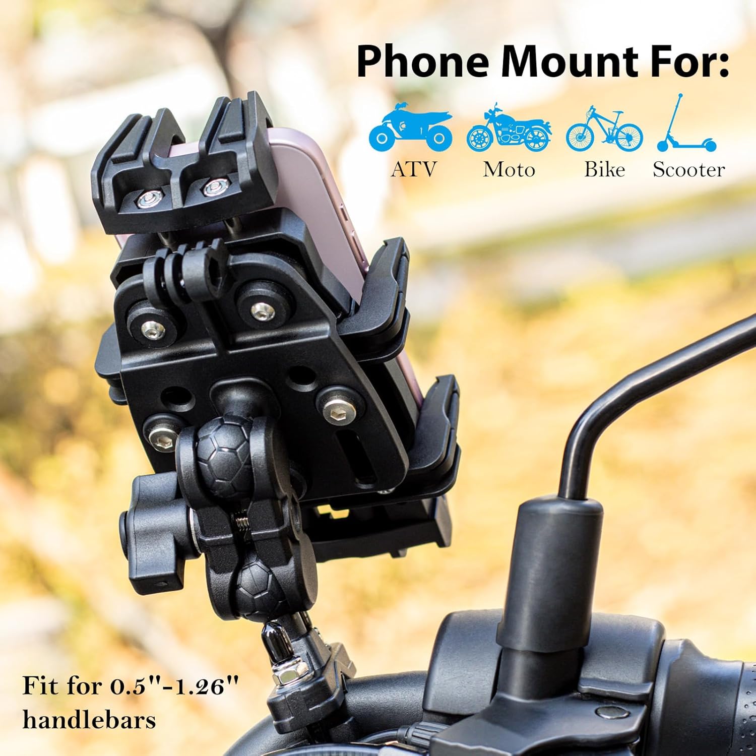 EMERK Phone Mount For Motorcycle & Bicycle