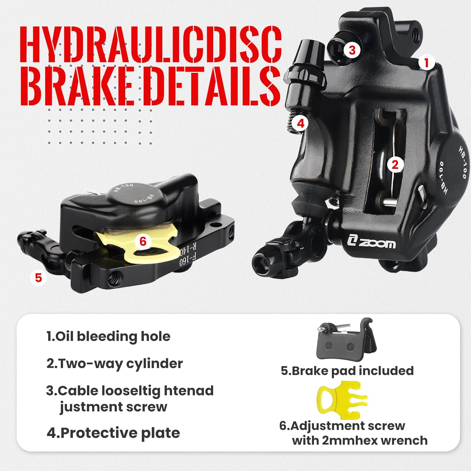 ZOOM XTECH HB-100 Brake Caliper – Hycline