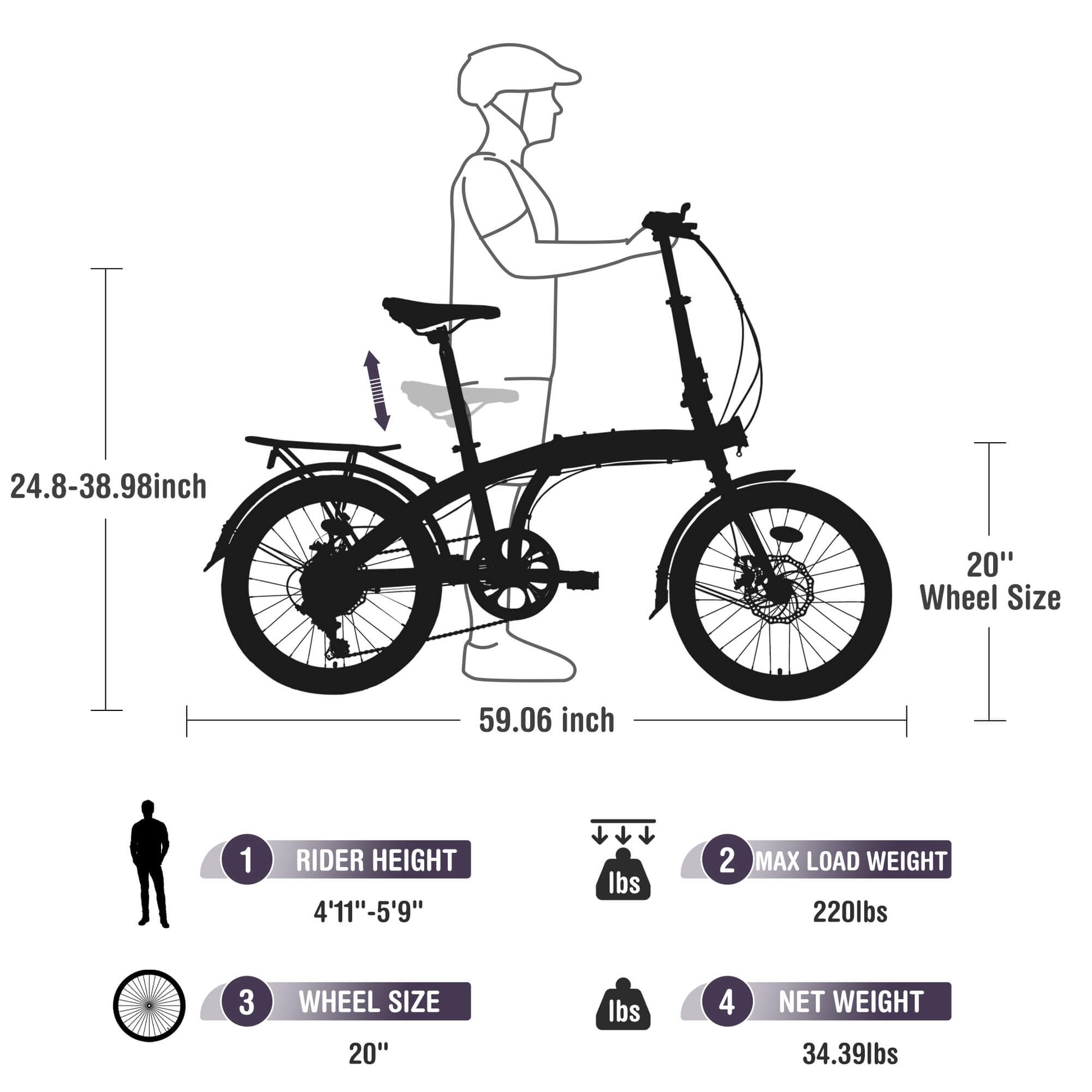 Zukka Crossroll Folding Bike - 20"