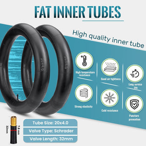 Hycline 2 Pack Pavement Fat Tires Plus Inner Tubes - 20”/24“/26“