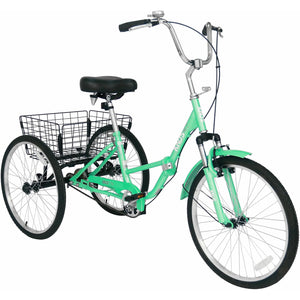 Knus 24" Foldable Single-Speed Tricycle Cyan