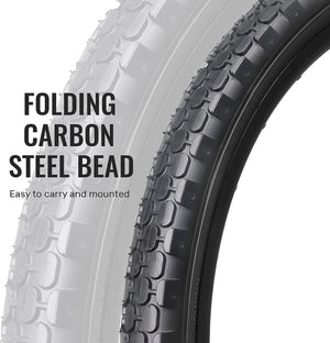 2 Pack Folding Beach Cruiser Bike Tires - 24“ / 26” ×2.125“ tread