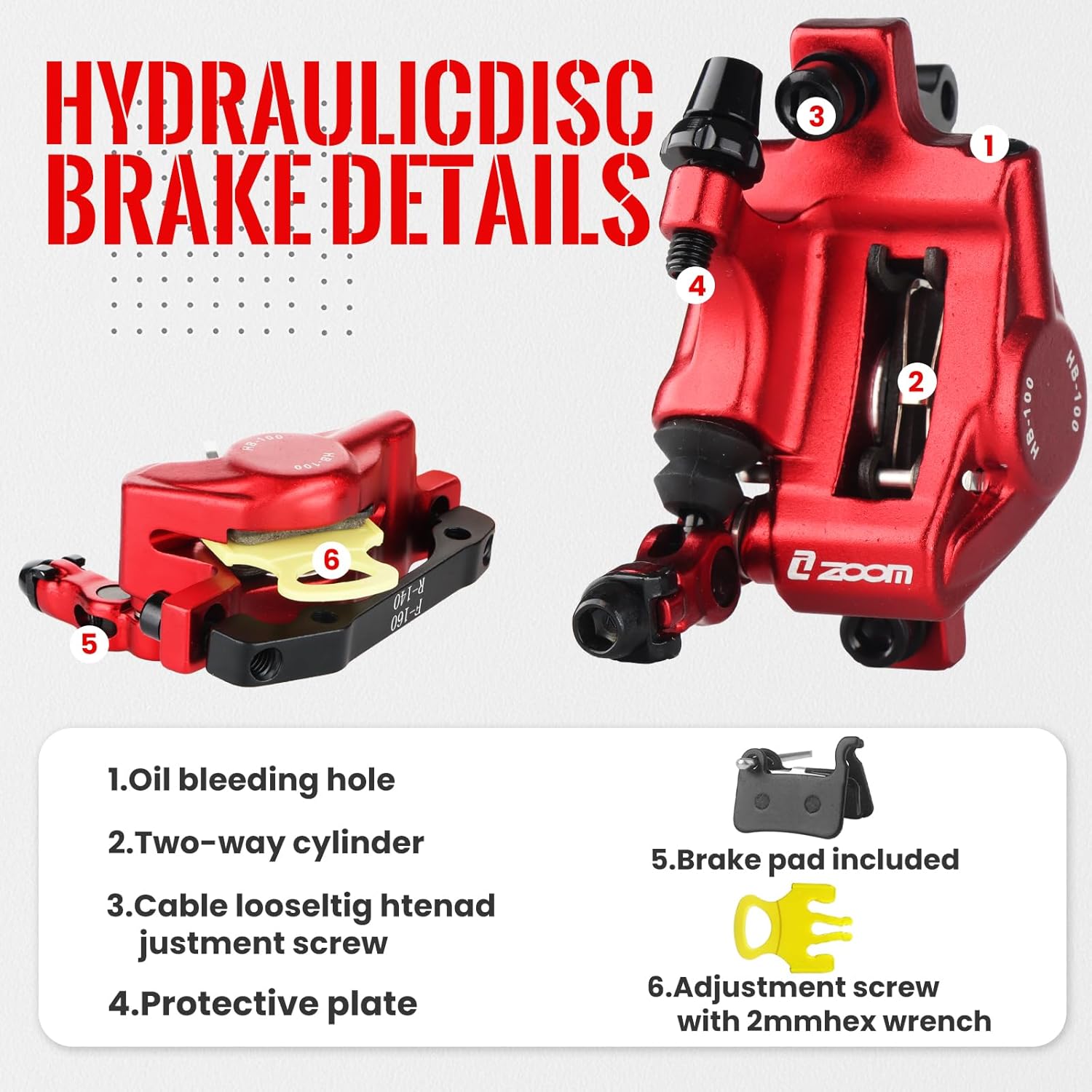 ZOOM XTECH HB-100 Brake Caliper – Hycline