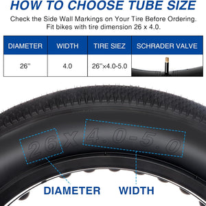 Fat Tire Tube - 20"/26"×4.0"-5.0"