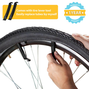 how to Use a tire lever to change a 26-inch bike tire.