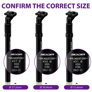 ZOOM Suspension Seatpost Ø27.2/30.9/31.6mm × 350mm