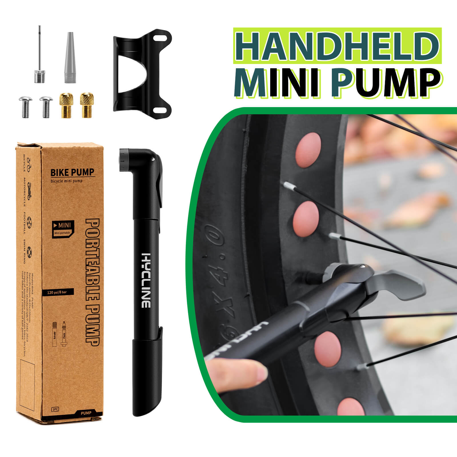 Hycline Mini Hand Pump - 120 PSI