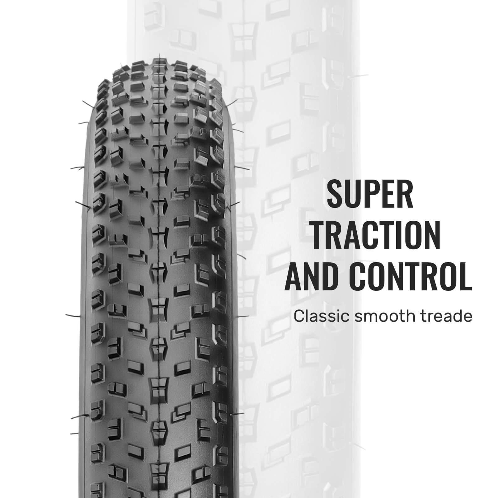 Tire Pattern of Raider Thick Studded Wide Fat Bike Tire 20/26 × 3.0 | 20/26 × 4.0