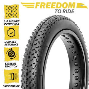 Features of Raider Thick Studded Wide Fat Bike Tire 20/26 × 3.0 | 20/26 × 4.0