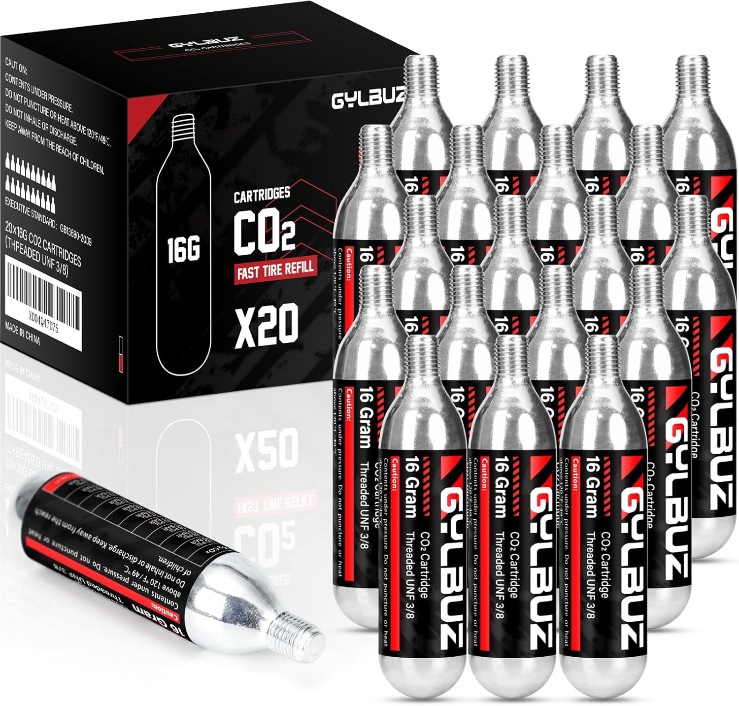 16g Threaded  CO₂  Cartridges Set