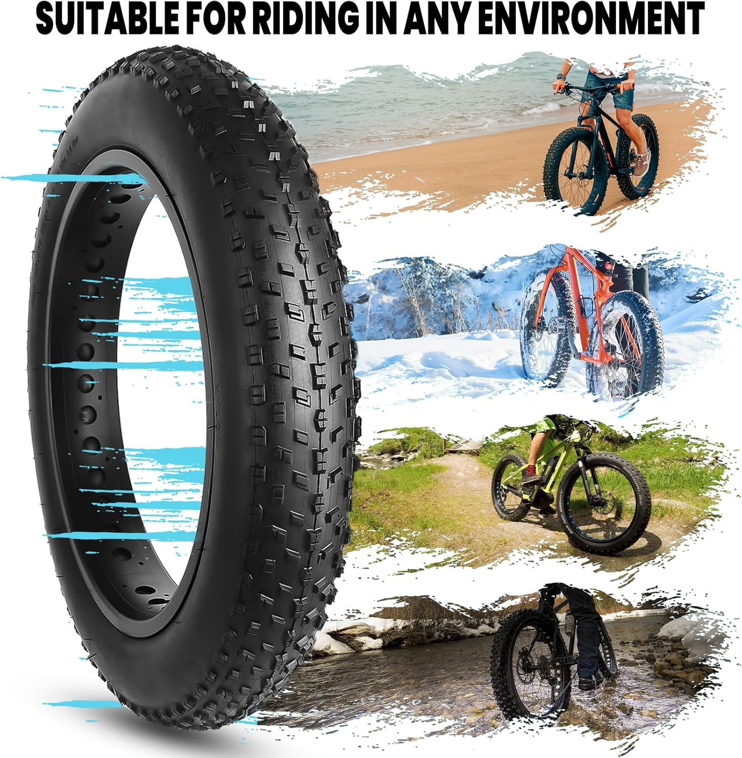 Riding Terrains of Hycline 2-Pack Raider Fat Bike Tires 20"×4" / 26"×4"