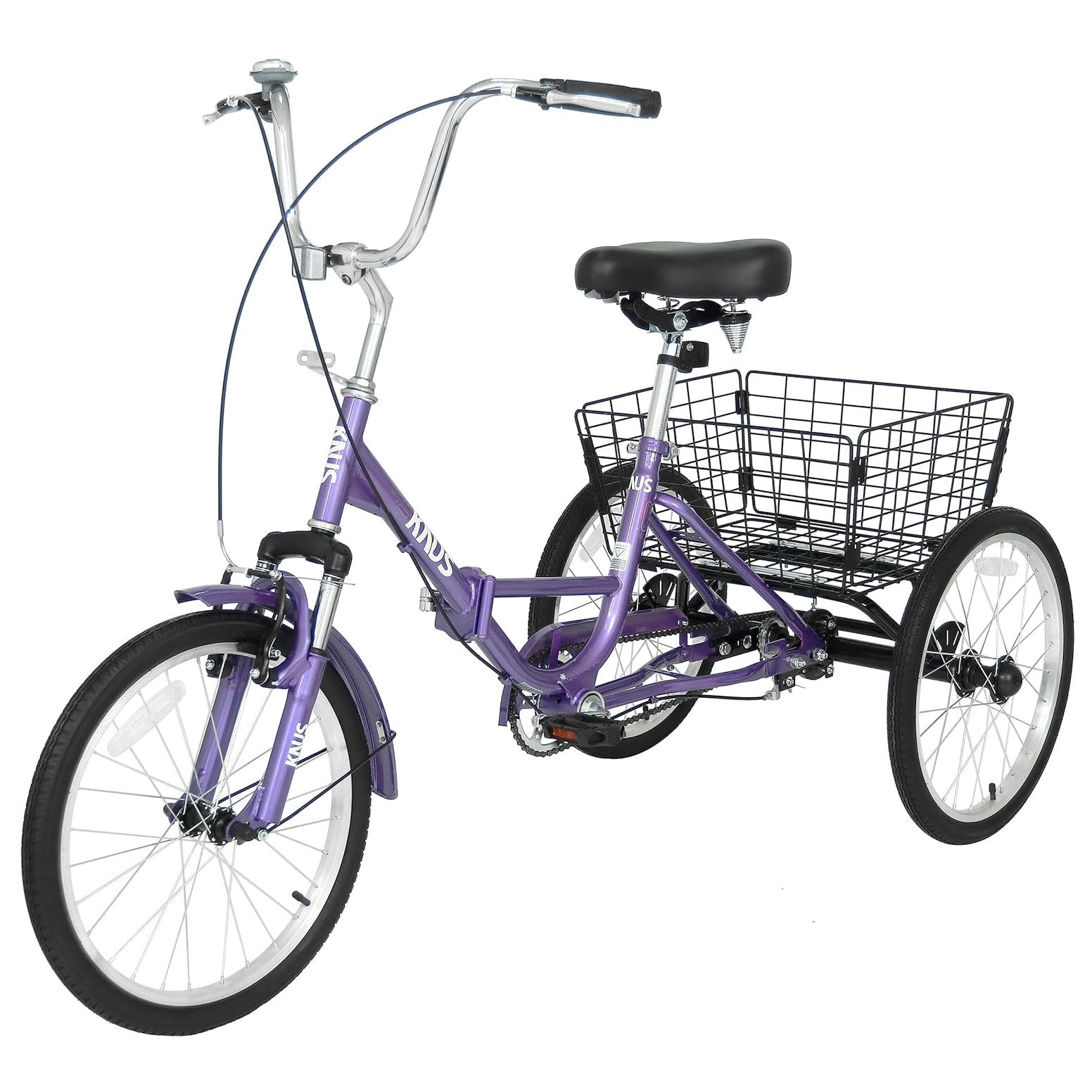 Knus 24" Foldable Single-Speed Tricycle purple