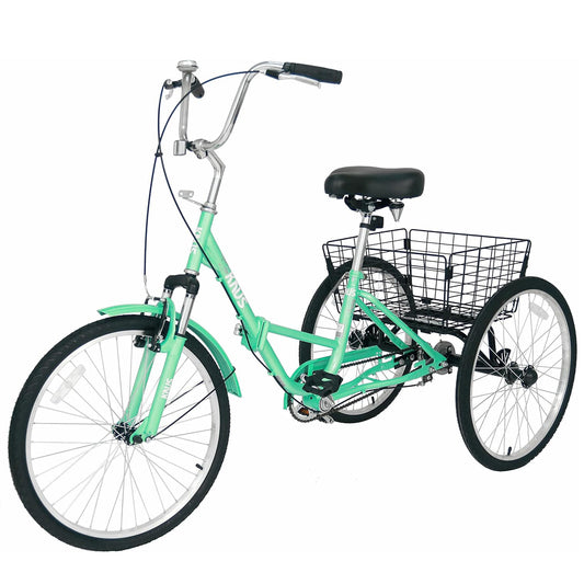 Knus 24" Foldable Single-Speed Tricycle Blue