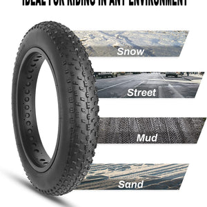 Terrains roads of Raider Thick Studded Wide Fat Bike Tire 20/26 × 3.0 | 20/26 × 4.0