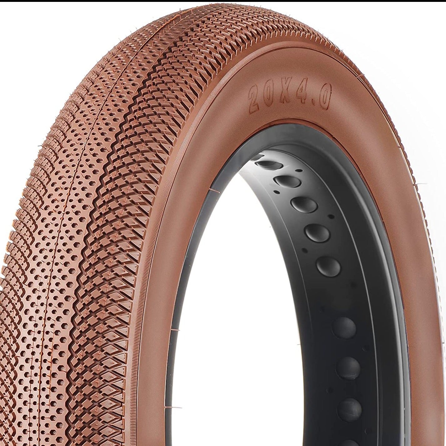 2-Pack Electric Bike Fat Tire Set - 20/24/26×4.0 Inch-brown