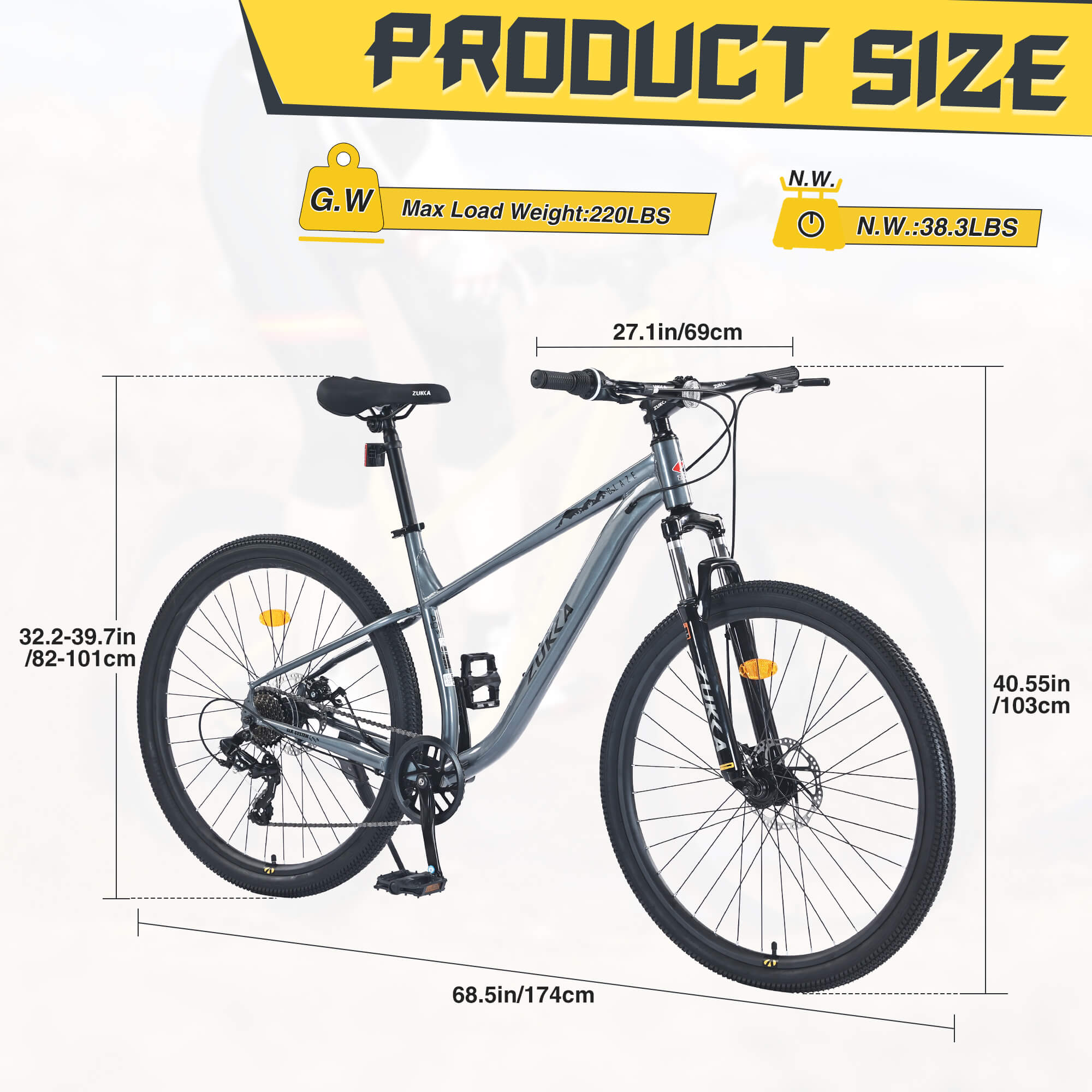 Zukka Blaze - 27.5×1.95 mountain bike – Hycline
