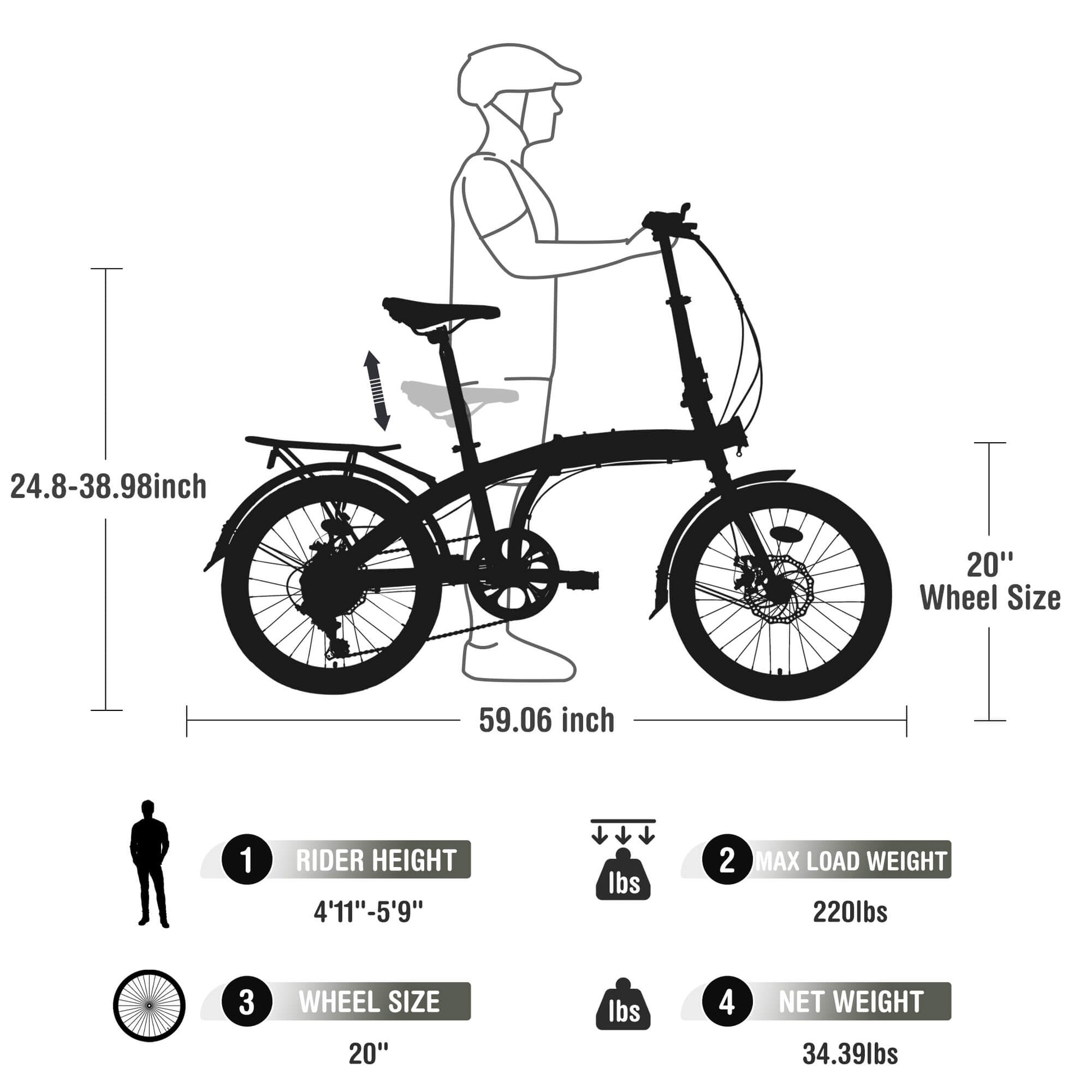 Zukka Crossroll Folding Bike - 20"