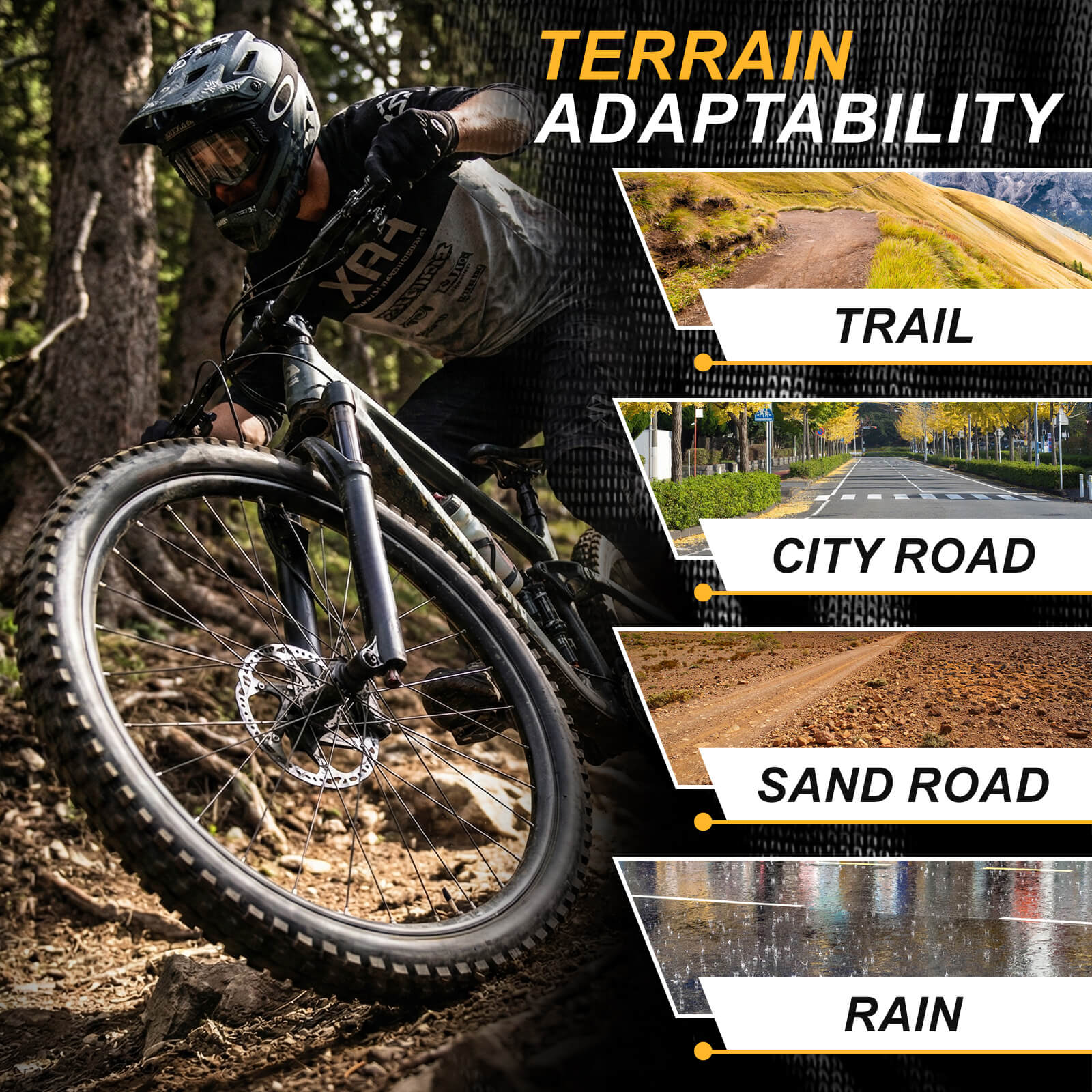 different terrain adaptability of Hycline bicycle tire performance 