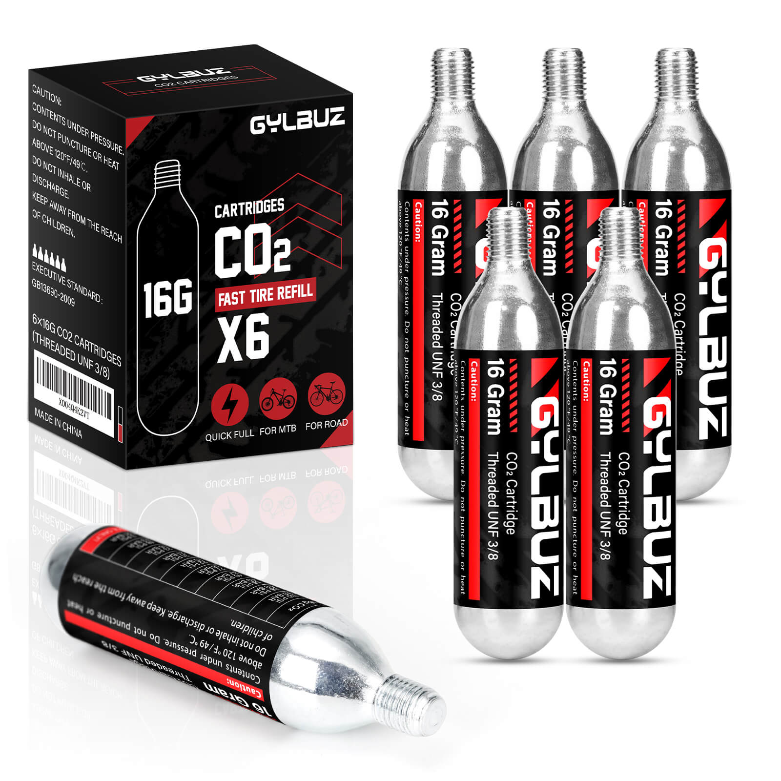 CO2 Inflator Set (with 6×16g Cartridges)