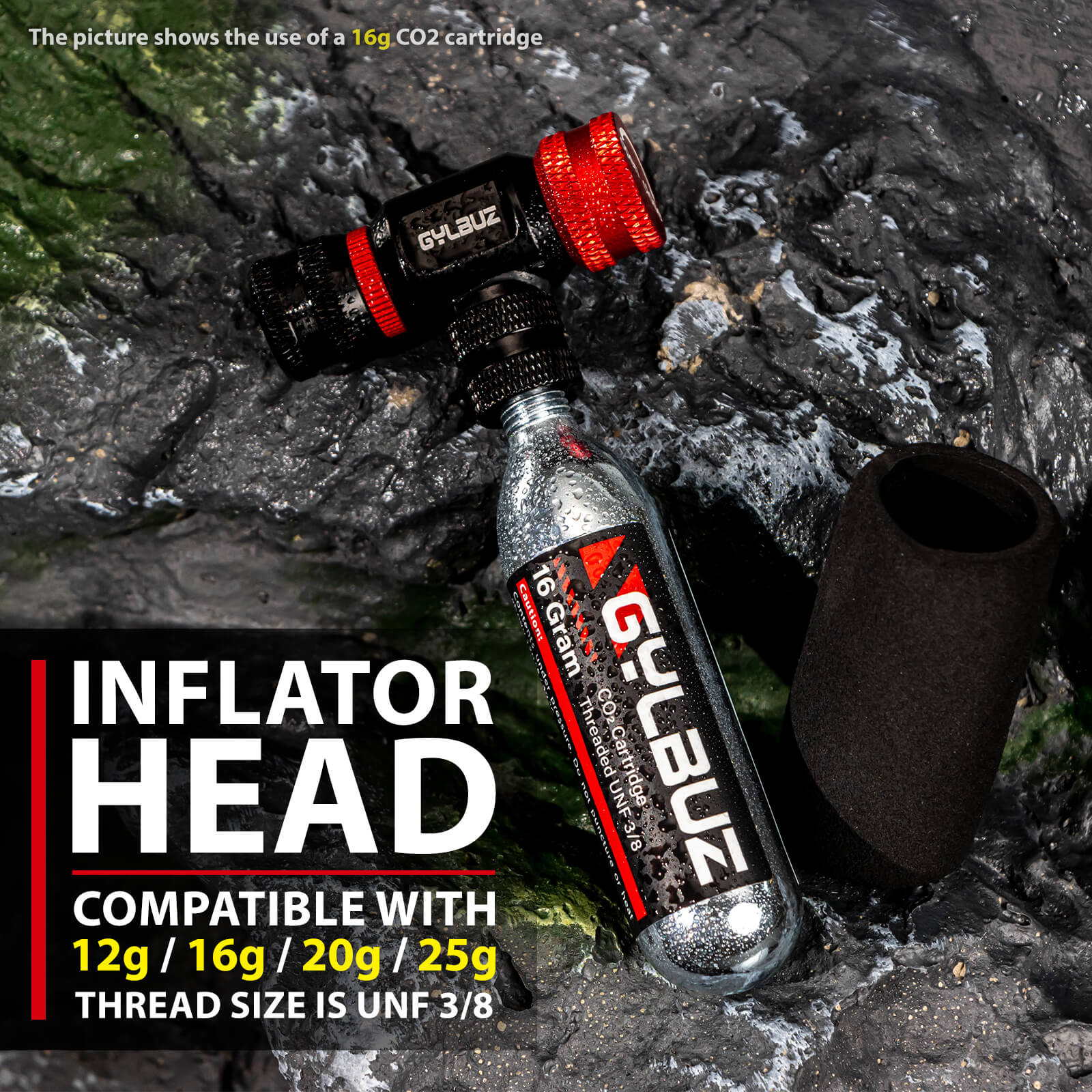 CO2 Inflator Set (with 6×16g Cartridges)