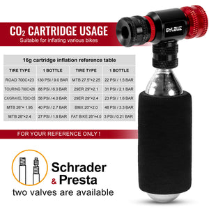 CO2 Inflator Set (with 6×16g Cartridges)