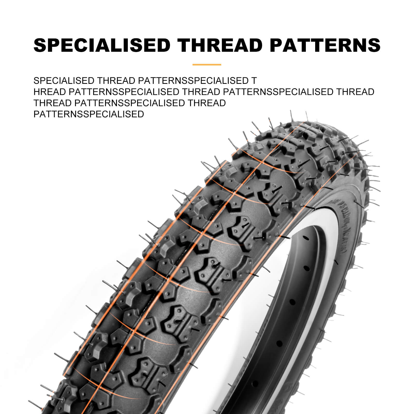 Bowlite 12.5"/14"/16"/20"×2.125 Childs Bike Tire Tread Pattern