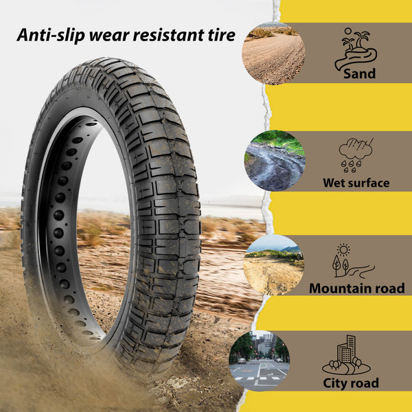 Terrain of Hycline All-terrain Heavy-duty Armbands 20x4.0 / 20x4.5 / 20x5.0 / 26x4.0 Fat Tire for Pavement & Mountain E-bike