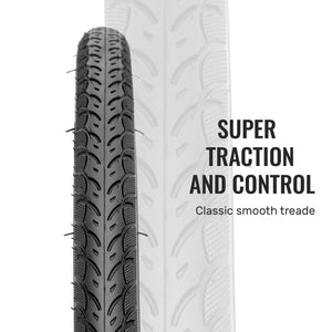 Tread of 700×35C (35-622) Folding Road Bike Tire Replacement, 75 PSI High-dense Puncture Guard All-Terrain, For Road Races, Commutes and City Tour