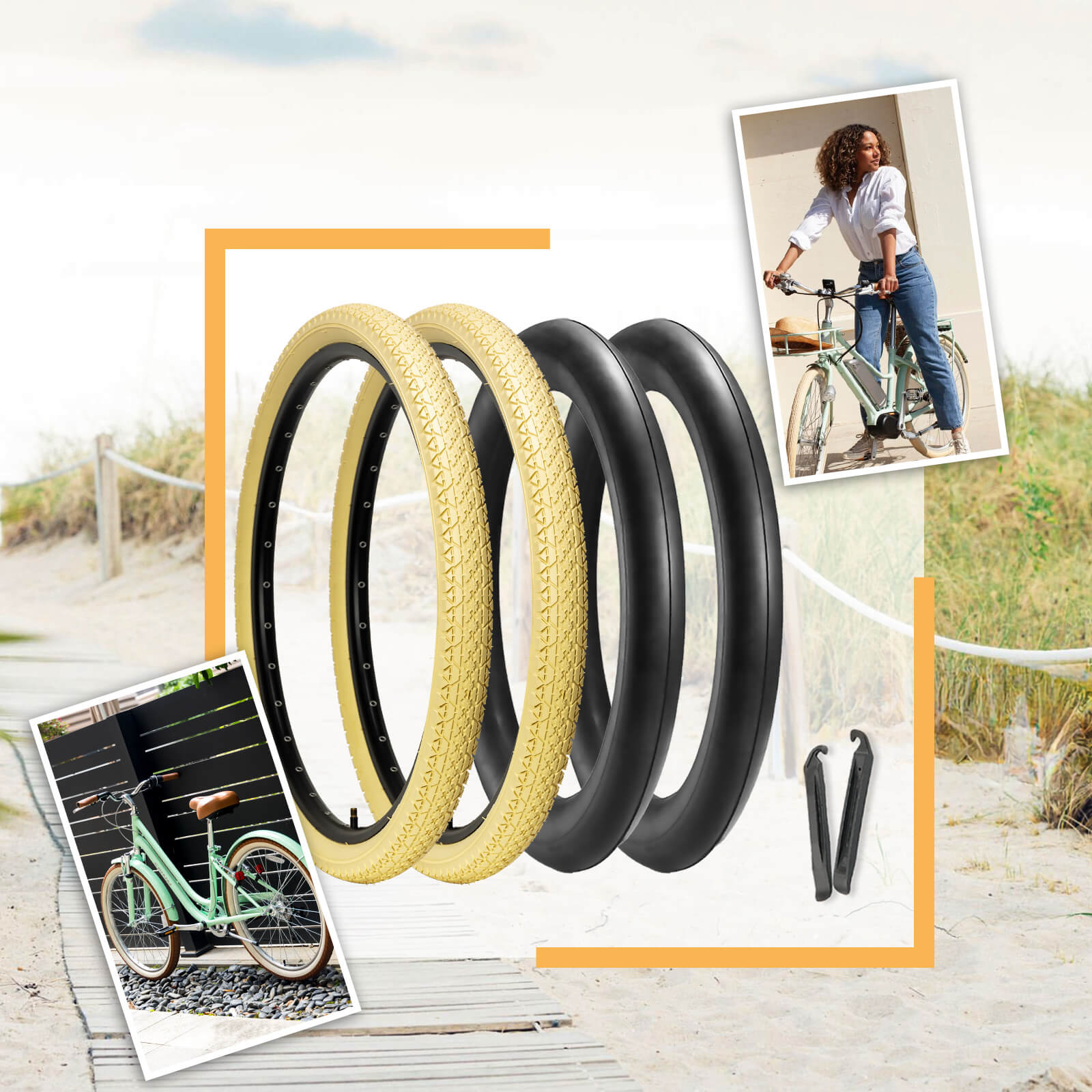 White Wall 26x2 125 Mountain Bike Tire Bike Tires Beach Cruiser