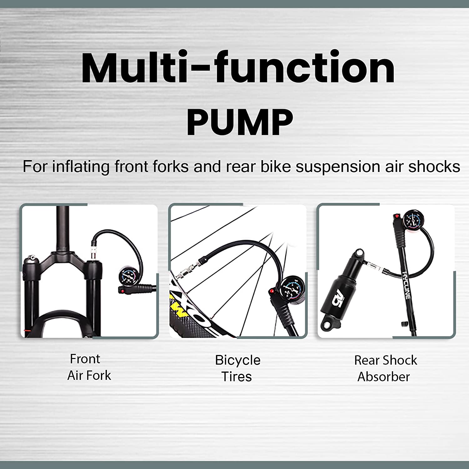 300 PSI High-pressure Bicycle Shock Pump with Gauge