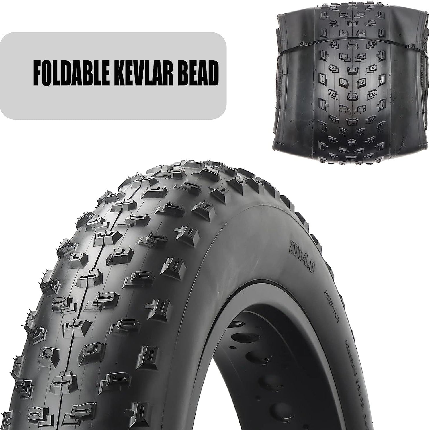 20/26 x 4.0 inch Fat Bike Tire,Folding Bead Electric Bike Tires