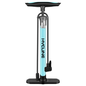 Hyline Blue floor bike pump, 160 PSI High Pressure with Schrader & Presta Valve Floor Inflator