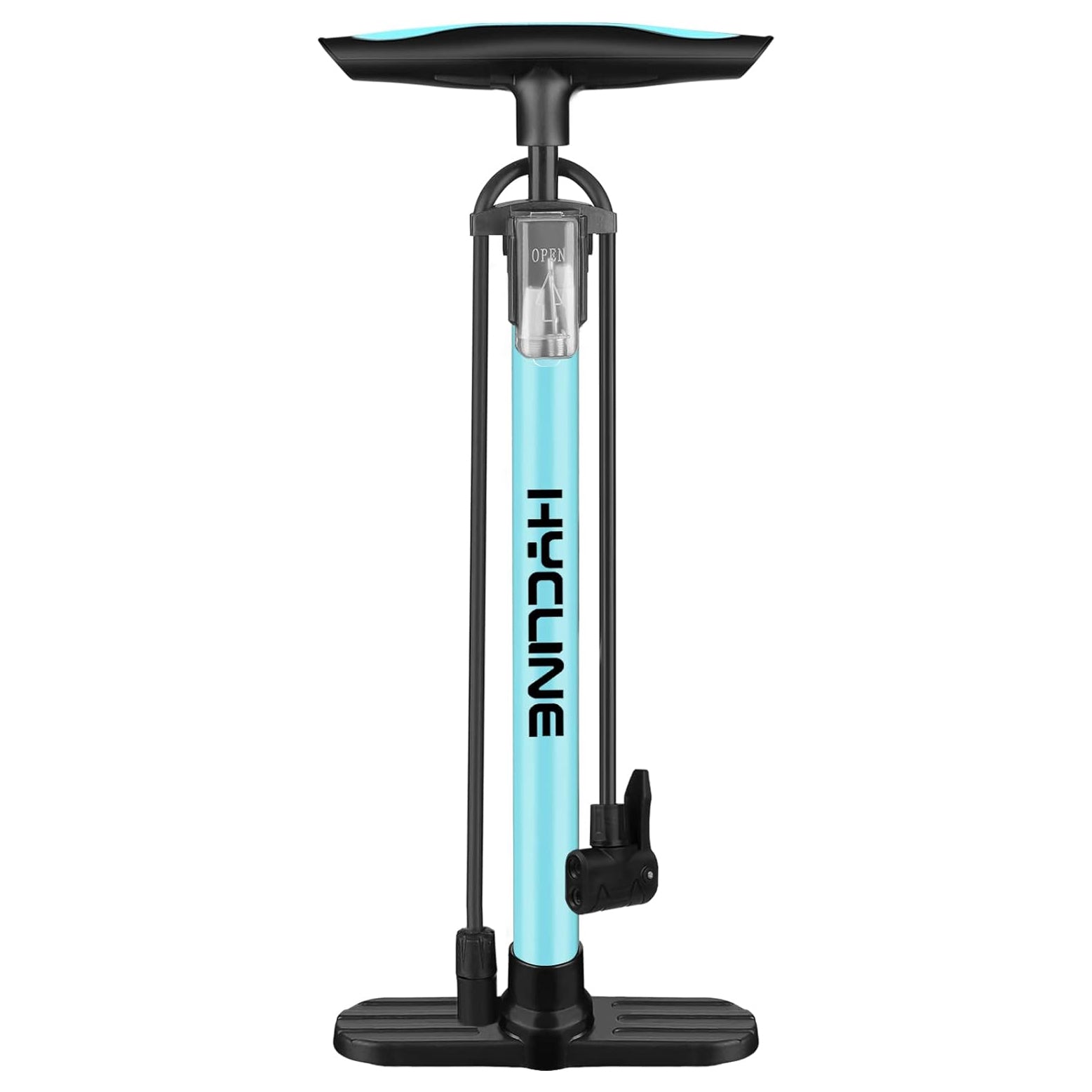 Hyline Blue floor bike pump, 160 PSI High Pressure with Schrader & Presta Valve Floor Inflator