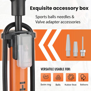Accessory Box of Hyline floor bike pump, 160 PSI High Pressure with Schrader & Presta Valve Floor Inflator