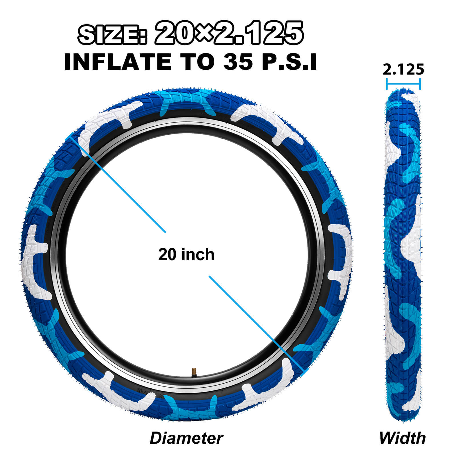20x2.125 size kid bike tire for children, youth and kid
