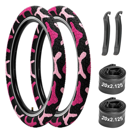 Hycline Colorwonder kid bike tire - Pink 20"x2.125" with tube kit