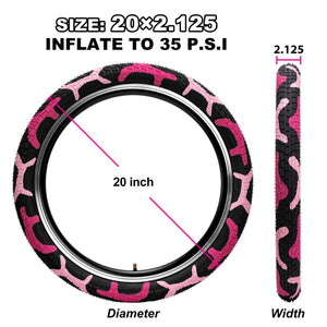 Size of Hycline Colorwonder kid bike tire - Pink 20x2.125 35 PSI