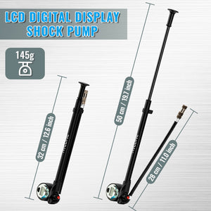 Weight and Length of Hycline 300 PSI Digital Shock Pump for Front Fork and Rear Bicycle Suspension