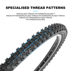 Tread and Thread Patterns of Hycline Rapids Mud Trail Mountain Bike Tire 26