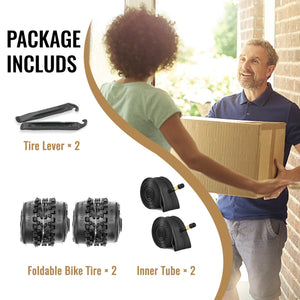 Hycline tire's package with tire lever, foldable bike tires, and inner tubes, 3-5 days fast delivery