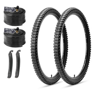 Hycline Ruyi -  29" × 2.1" mountain bike tire with tube replacement kits, 2 Pack MTB outer tires with 2 inner tubes and 2 tire levers, complete bike replacement kit