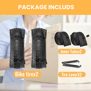 Package items Included in Hycline Terrclaw Mountain Bike Tire - 20/24/26" × 1.95" with inner tube kit