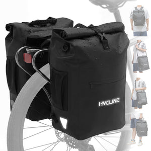 Hycline Bike Panniers Waterproof Rear Rack Bags 5-in-1 Backpack 28L,2 Packs  of bicycle panniers

