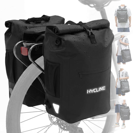 Hycline Bike Panniers Waterproof Rear Rack Bags 5-in-1 Backpack 28L,2 Packs  of bicycle panniers

