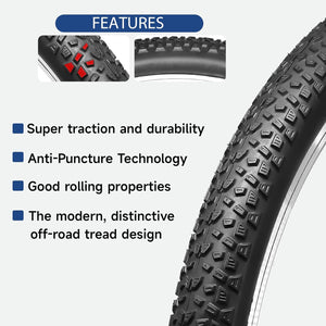 Hycline Tunner 27.5 Inch Mountain Bike Tire features for dirt and rugged terrain