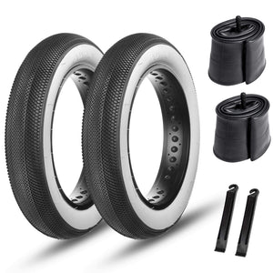 2 Pack Pavement Fat Tires Plus Inner Tubes - White wall 20”/24“/26“