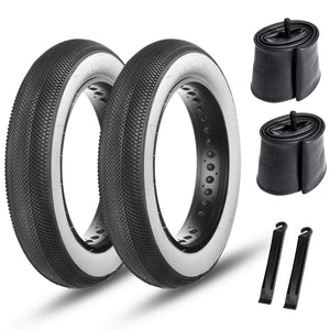 White 20x4.0 / 26x4.0 HyperPave Road E-bike Tires - 20x4.0 / 26x4.0 HyperPave Road E-bike Tires - Hycline