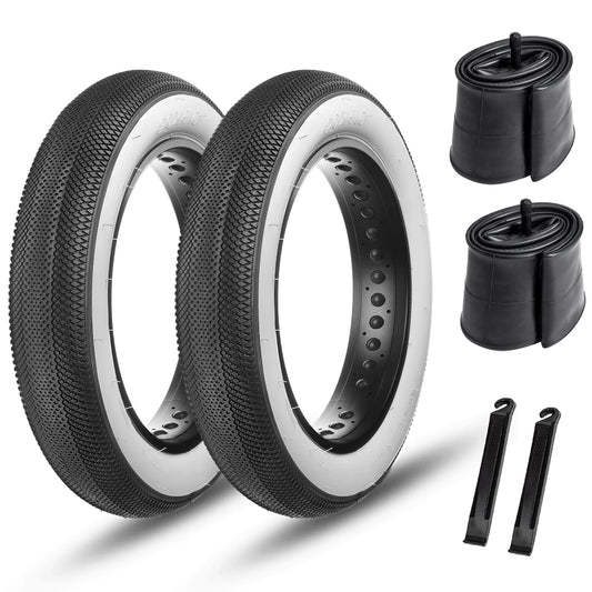 White 20x4.0 / 26x4.0 HyperPave Road E-bike Tires - 20x4.0 / 26x4.0 HyperPave Road E-bike Tires - Hycline