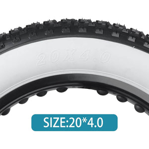 Hycline 20×4 Inch White-side Studded Knobby Fat Bike Tire For Mountain And Electric Bike Size